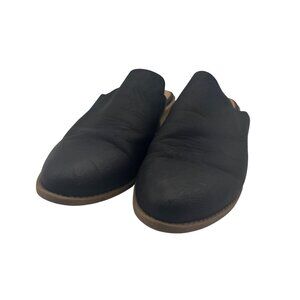 BC Footwear Black Mules Flats Slip On Shoes Size 7.5 Faux Leather